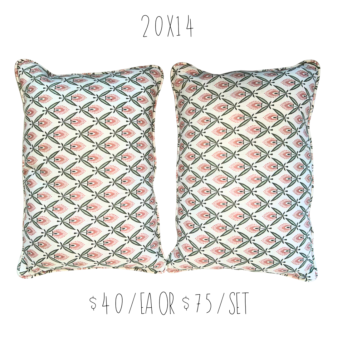Set of (2) 20x14 throw pillows