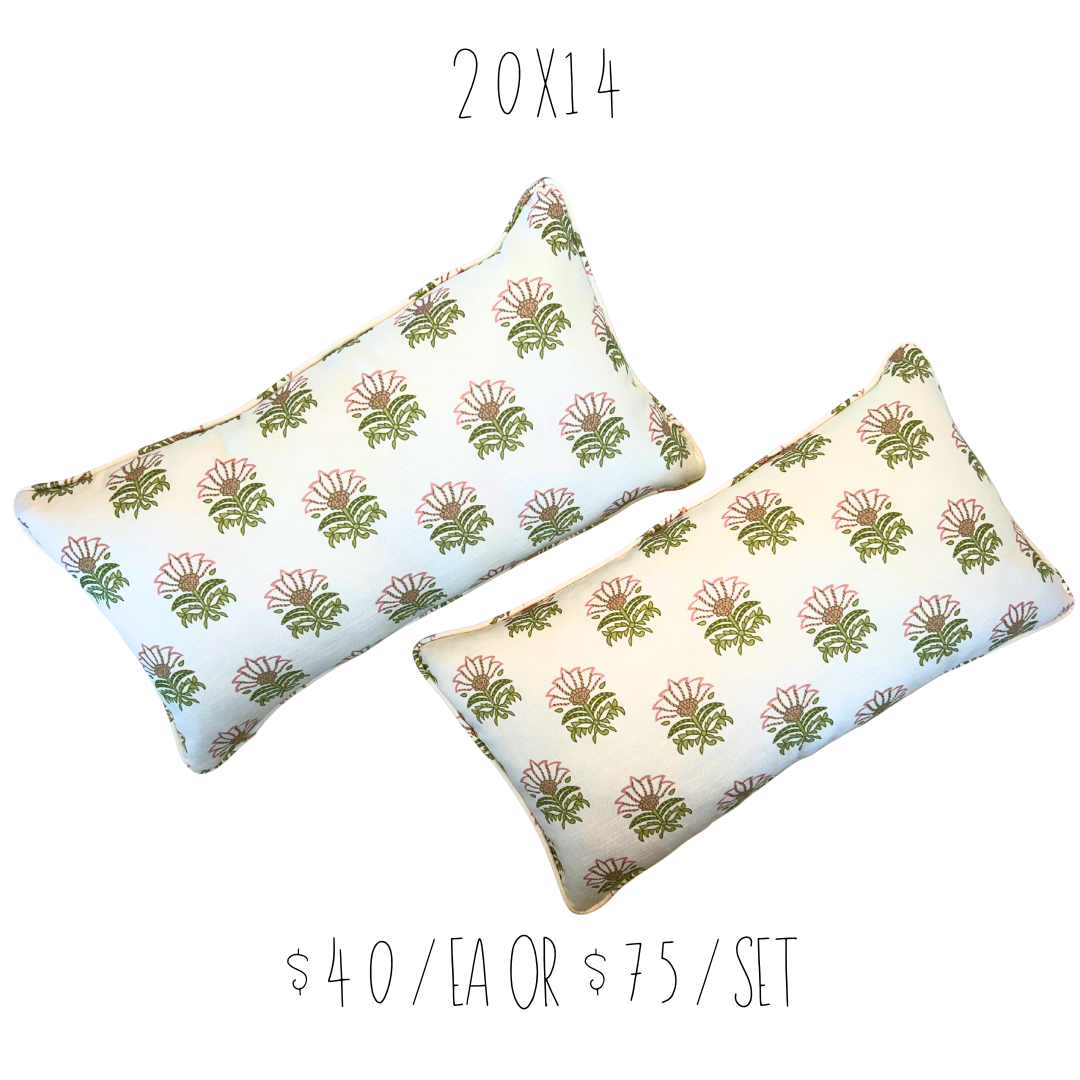 Set of (2) 20x14 throw pillows