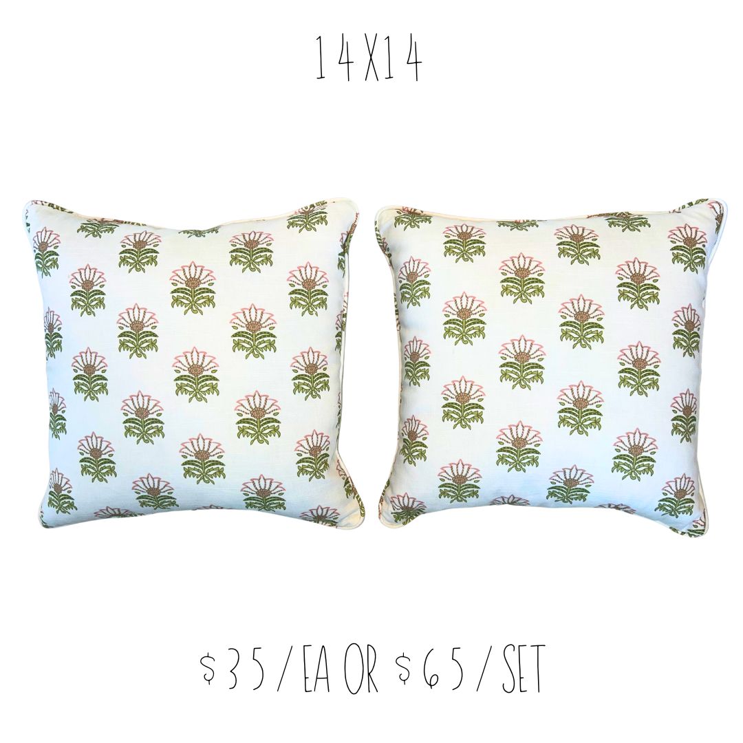 Set of (2) 14x14 throw pillows