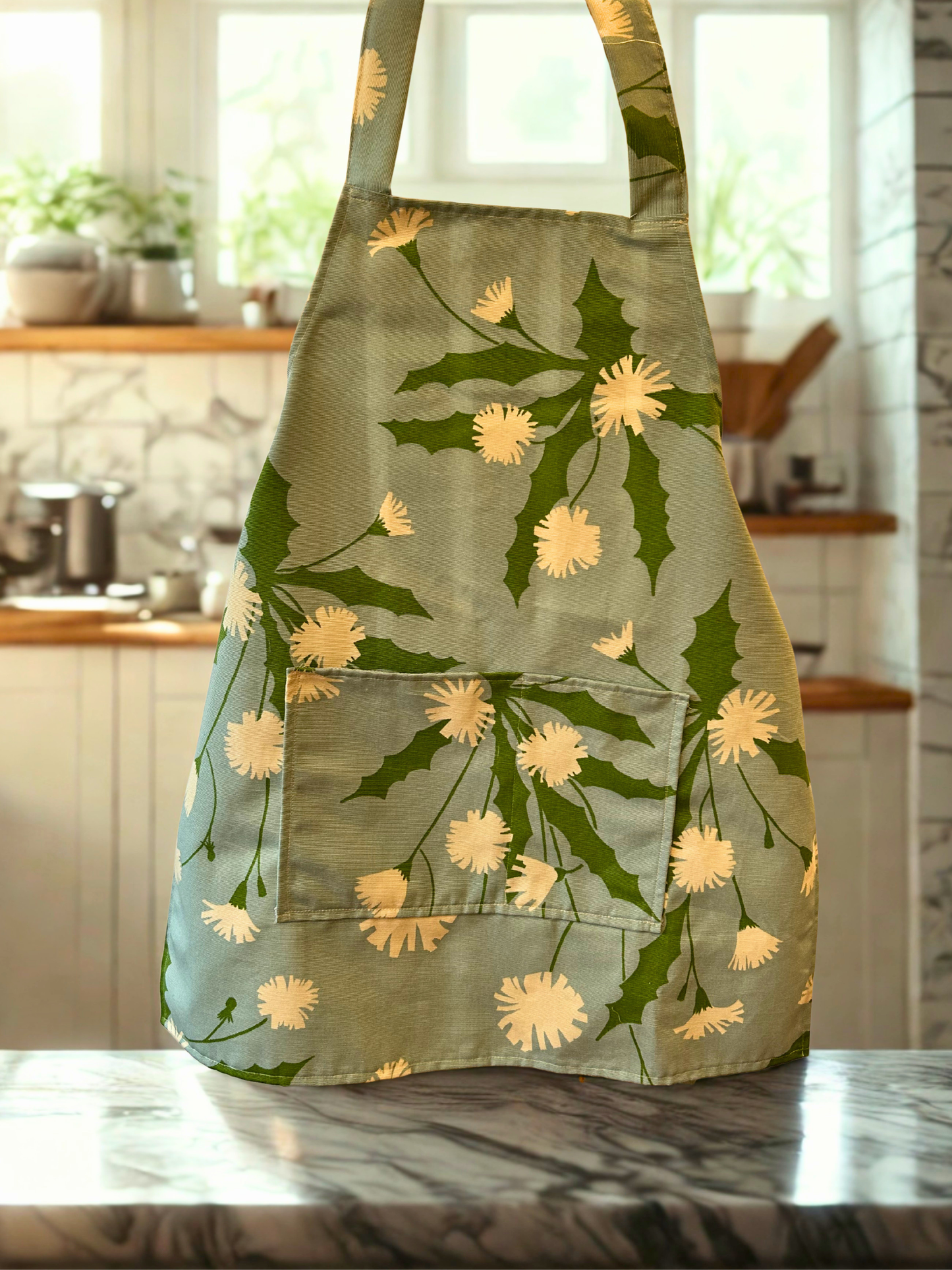 Apron - Blue floral print
