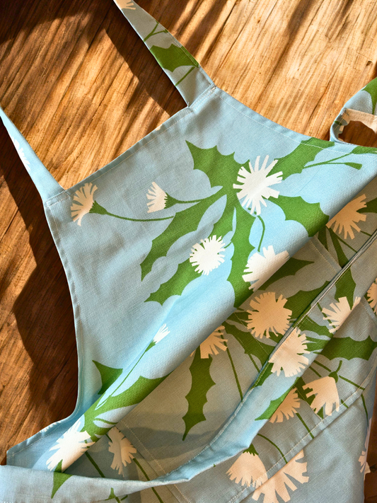 Apron - Blue floral print