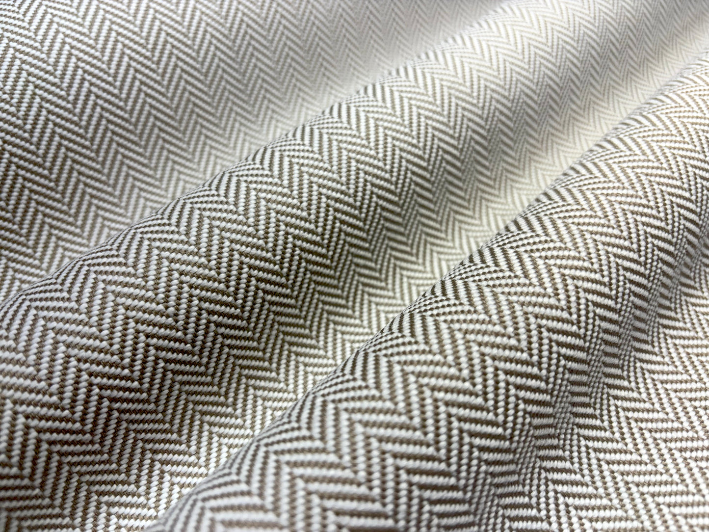 Classic Herringbone Woven Fabric – Neutral Taupe
