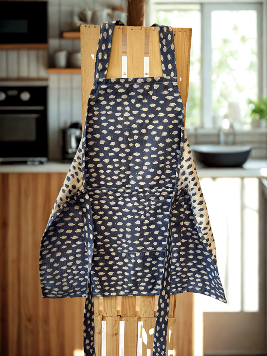 Apron - Blue with White details